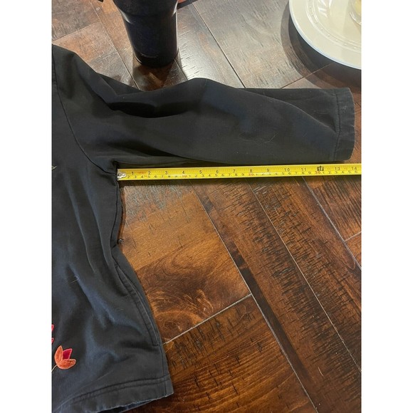 Mandal Bay Zip Up Fall Velvet Leaves Leaves Black Jacket/Cardigan  Large Cotton - Picture 8 of 12